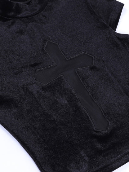 Cross Velvet Top