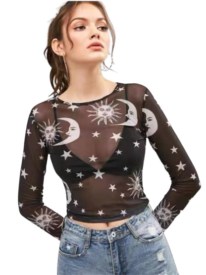 Moon & Sun See-Through Top