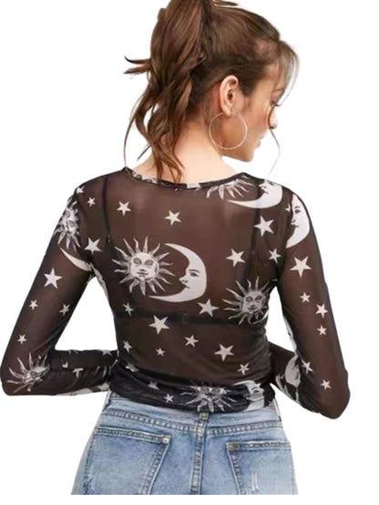 Moon & Sun See-Through Top